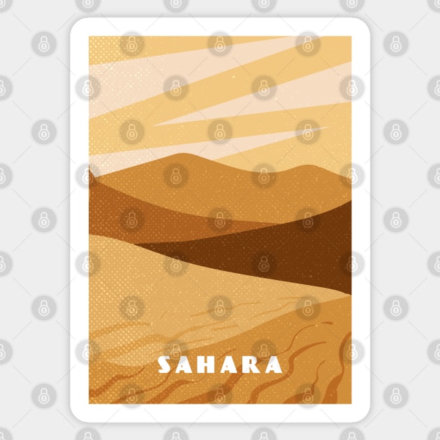 Sahara desert. Retro travel poster Sticker by GreekTavern